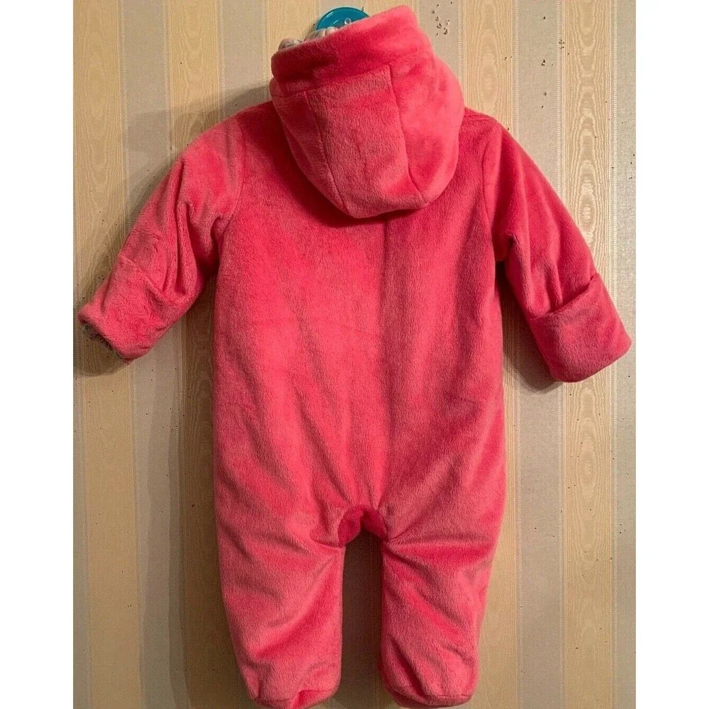 Minnie Mouse Disney Baby 3-6M PINK Cotton Lined Convertible 2 Zip Snowsuit